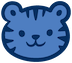 Icon of a cartoon blue tiger